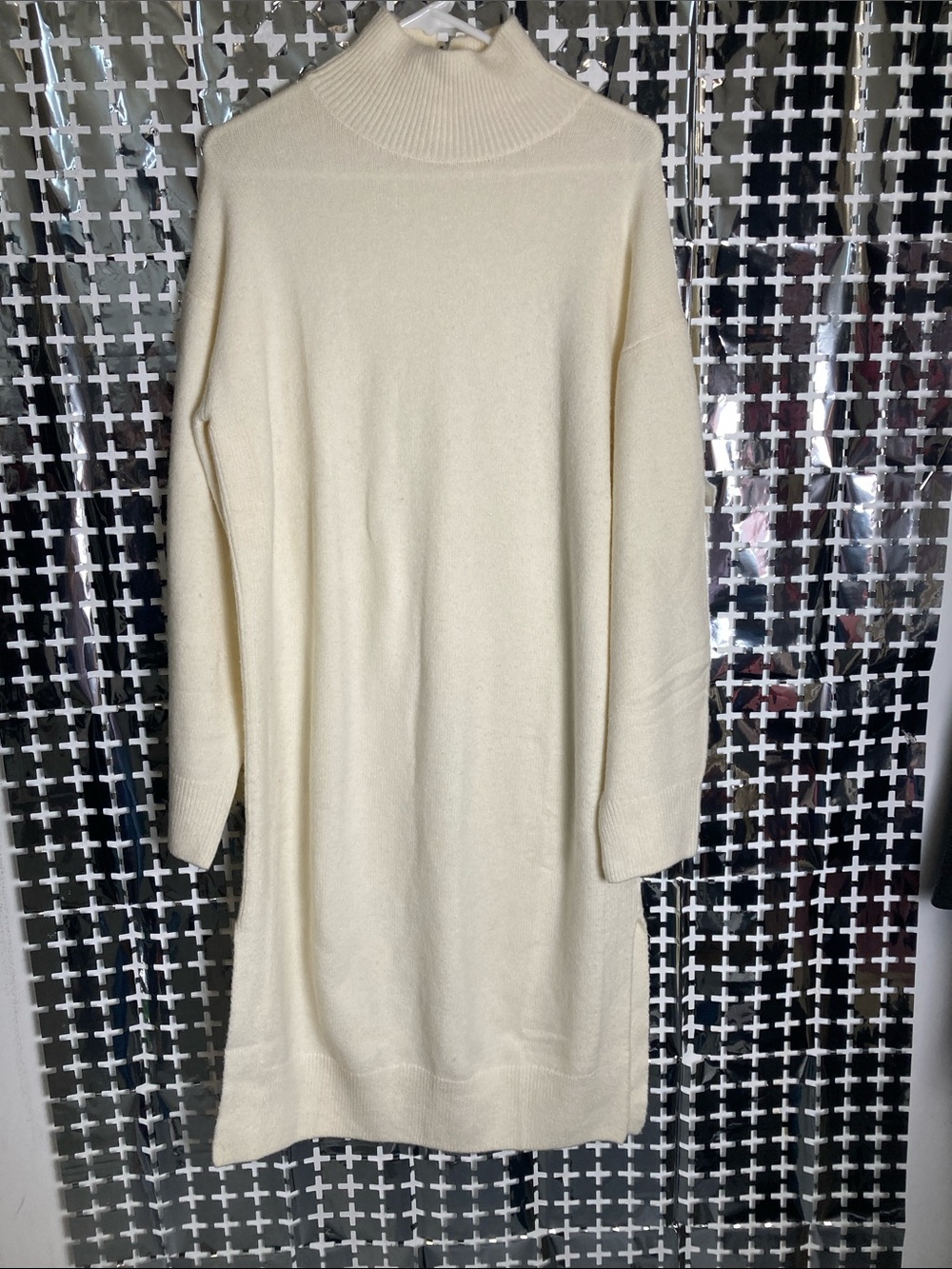 H&M Cream Turtleneck Longline Sweater